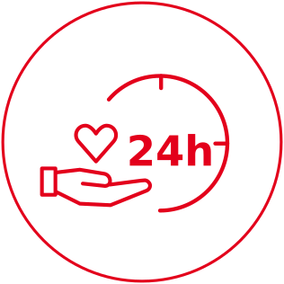 24 hour care icon