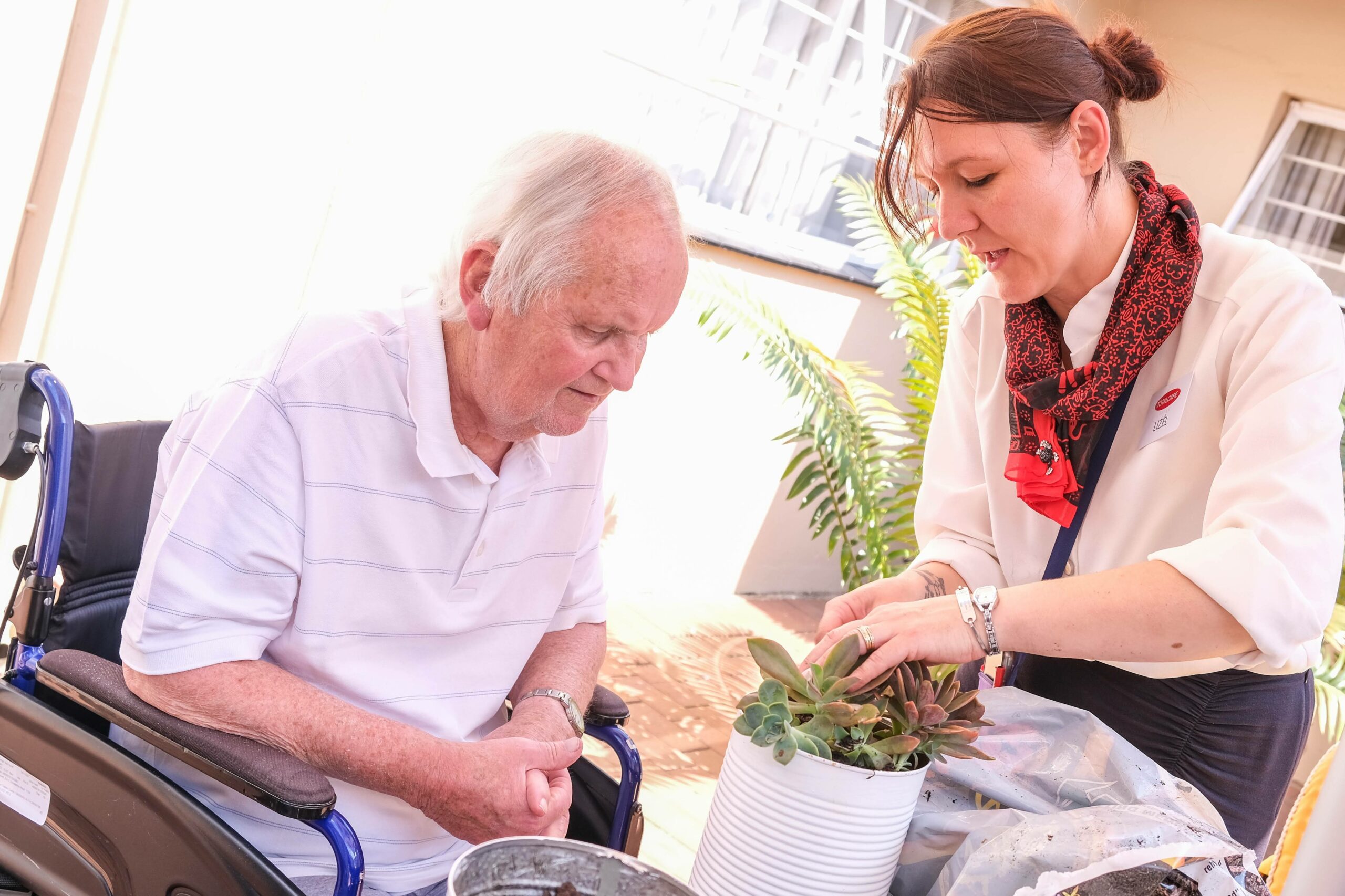 Image of an gardening taking place