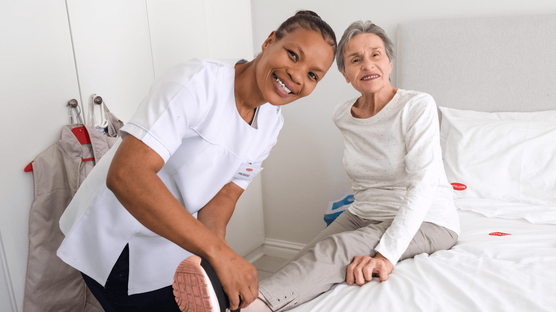 A care companion providing frail care
