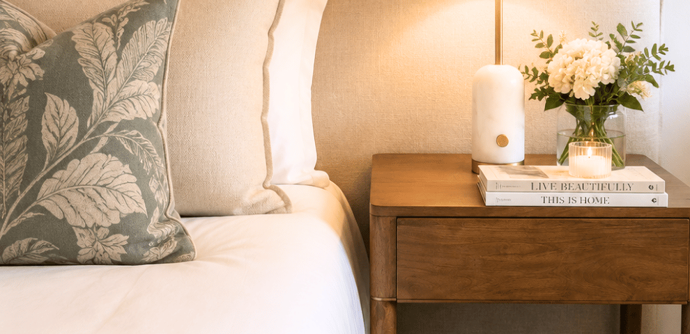 Bed and lamp at a retirement village