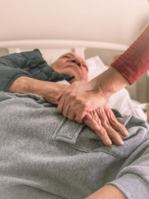 A reassuring hand offering comfort and personal support