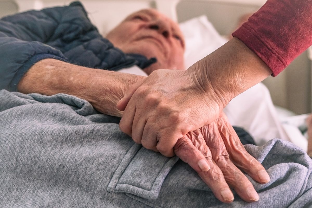 A care companion providing frail care