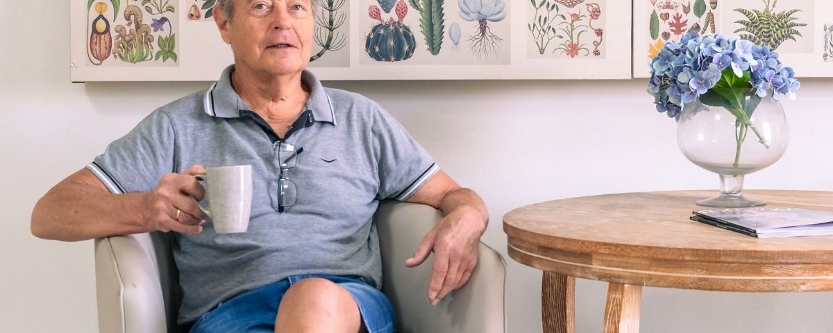 Man enjoys care in beautiful care setting