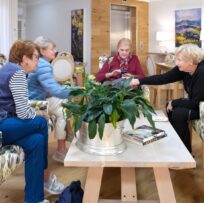 Four ladies in assisted living community